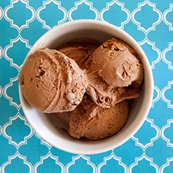 chocolate ice cream in bowl   