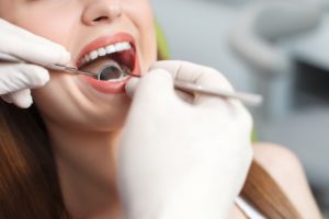 Patient undergoing dental examination