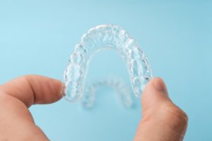 closeup of clear aligners 